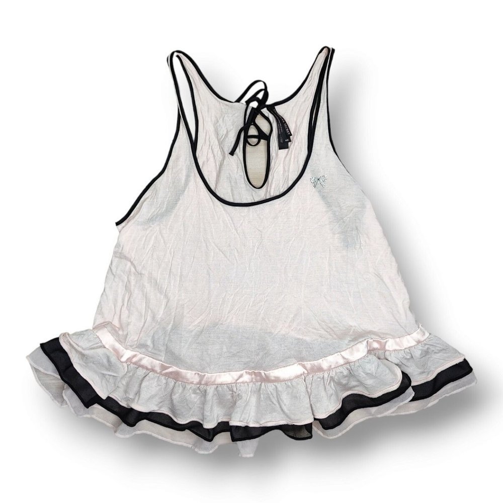Victoria's Secret pale pink Chemise with Black Trim and Pale Pink satin Accent